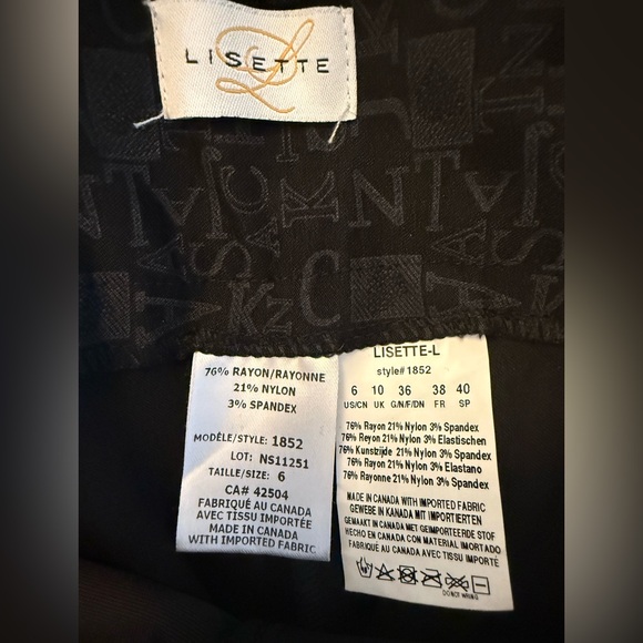 Lisette L Word Patterned Pants Stretch 6 - Picture 2 of 6